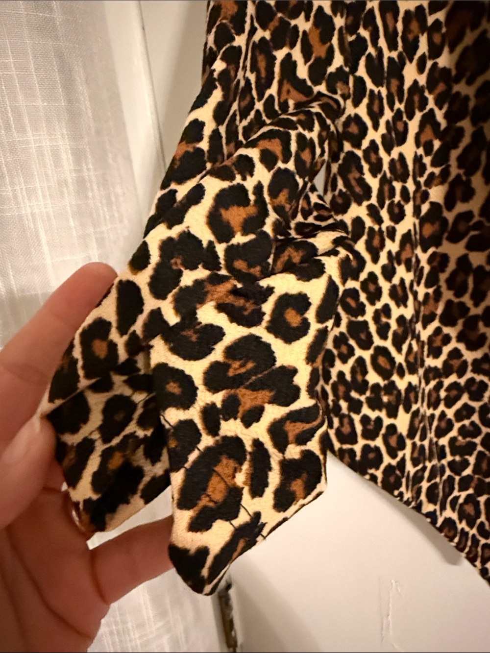 Hybrid & company Leopard Print Draped Open Front Jacket - Brown & Black - Picture 5 of 5
